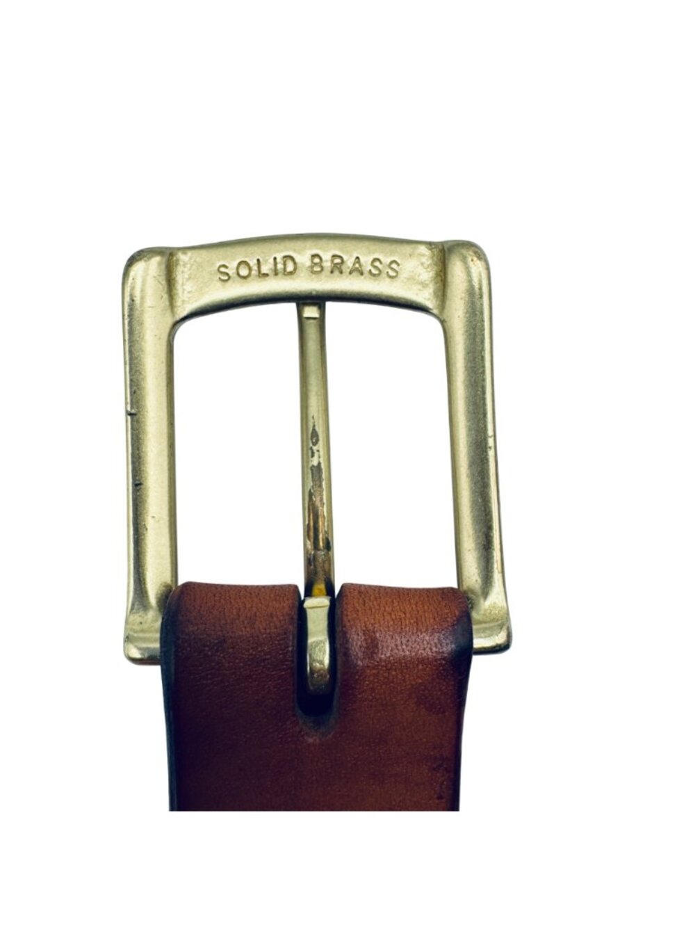 Hand Tooled Leather Belt Artisan R. Krumm Studio Size 32 Brass Buckle - Picture 4 of 6